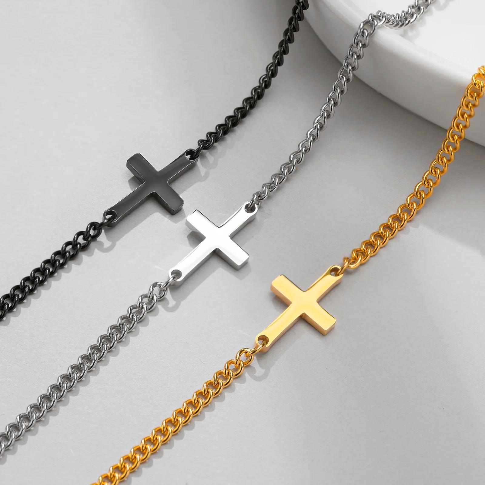 Bracelet_argent_or_noir_croix