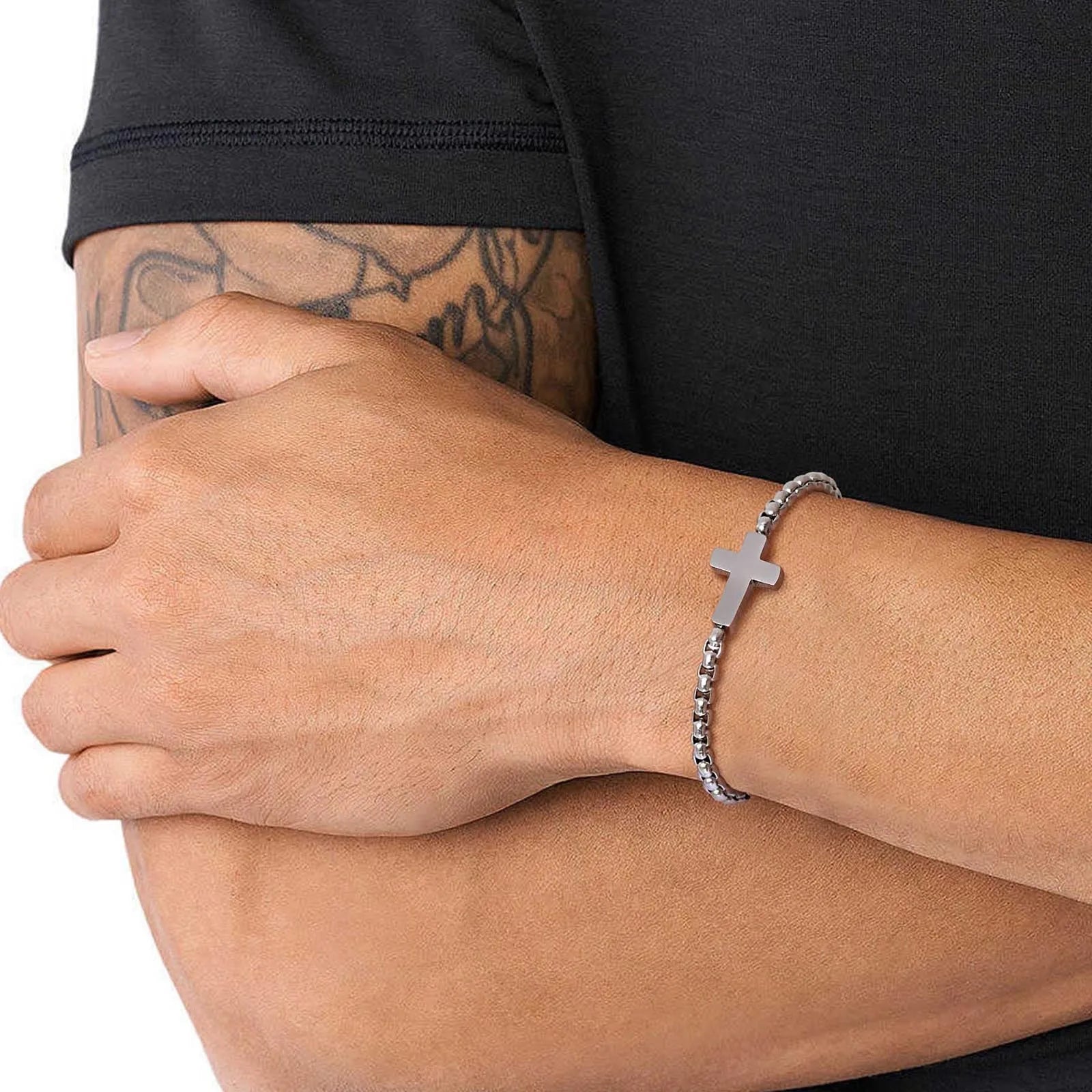 Bracelet_homme_argent_croix_allure