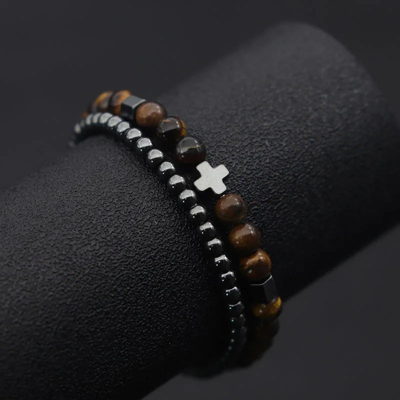 Bracelet_perle_argent_marron_style