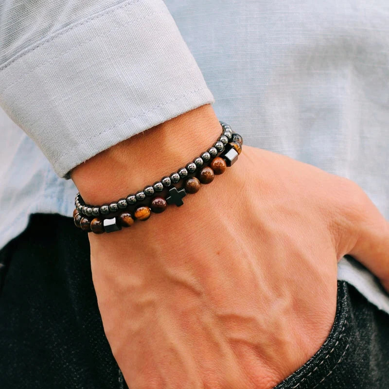 Bracelet_perle_argent_marron_style_3
