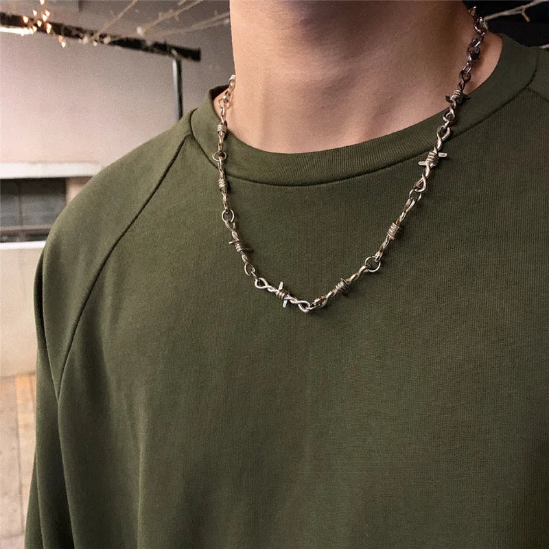 Collier argent pic homme