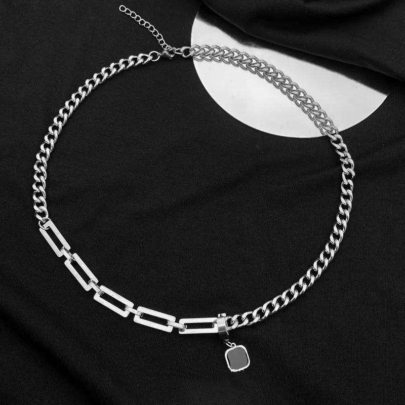 Collier_homme_argent noir