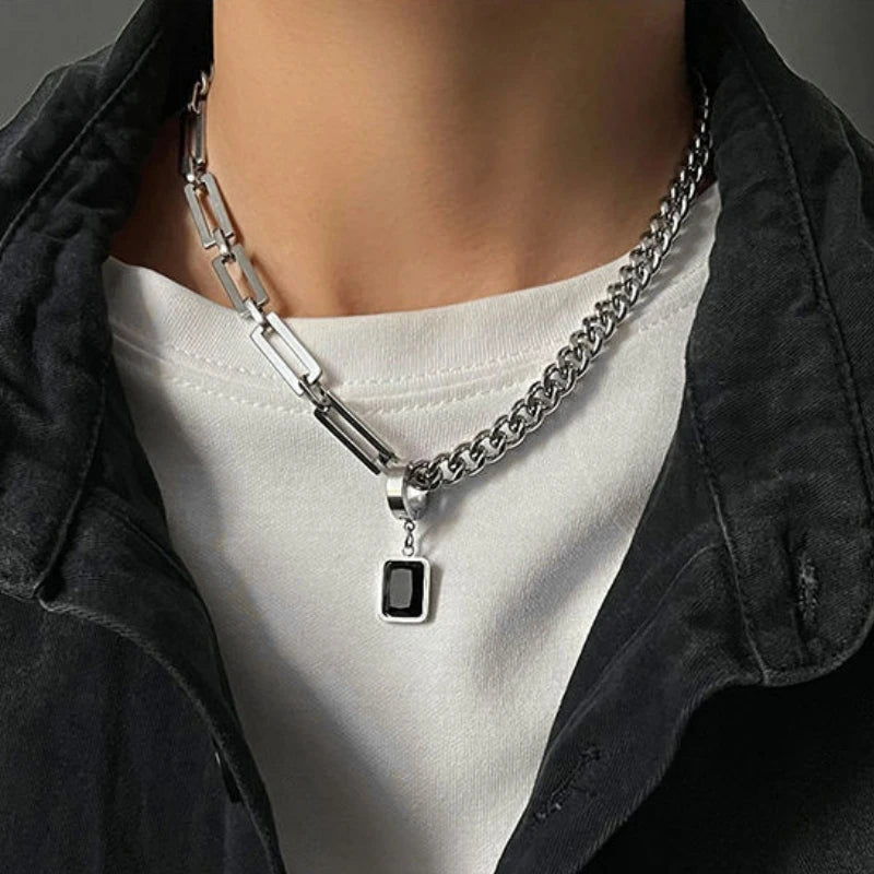 Collier_homme_argent_noir_4