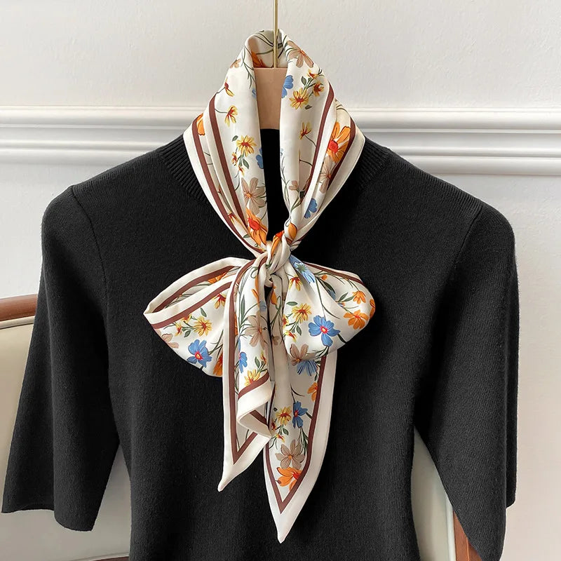FOULARD FLEURIS FEMME BEIGE