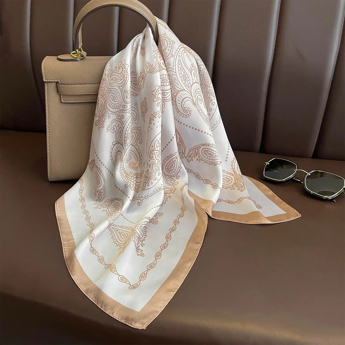 Foulard femme beige