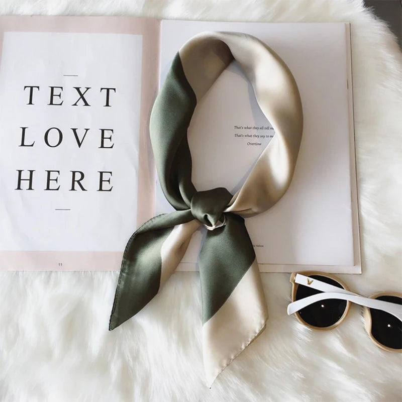 Foulard femme en satin vert