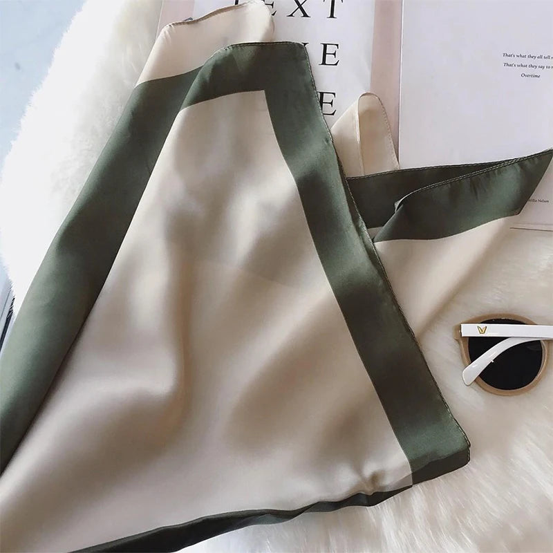 Foulard femme en satin vert