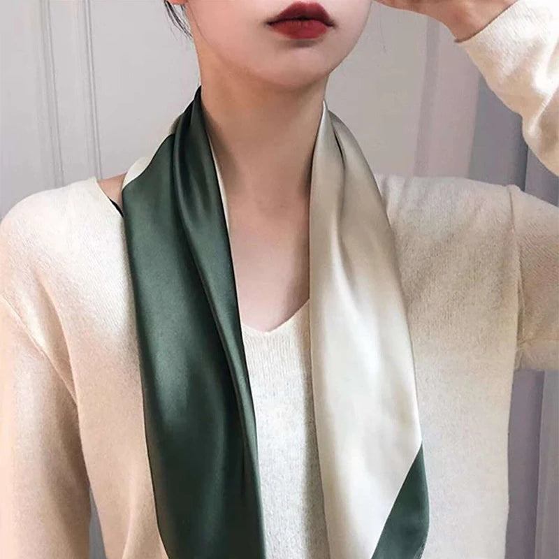 Foulard femme en satin vert