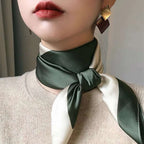 Foulard femme en satin vert