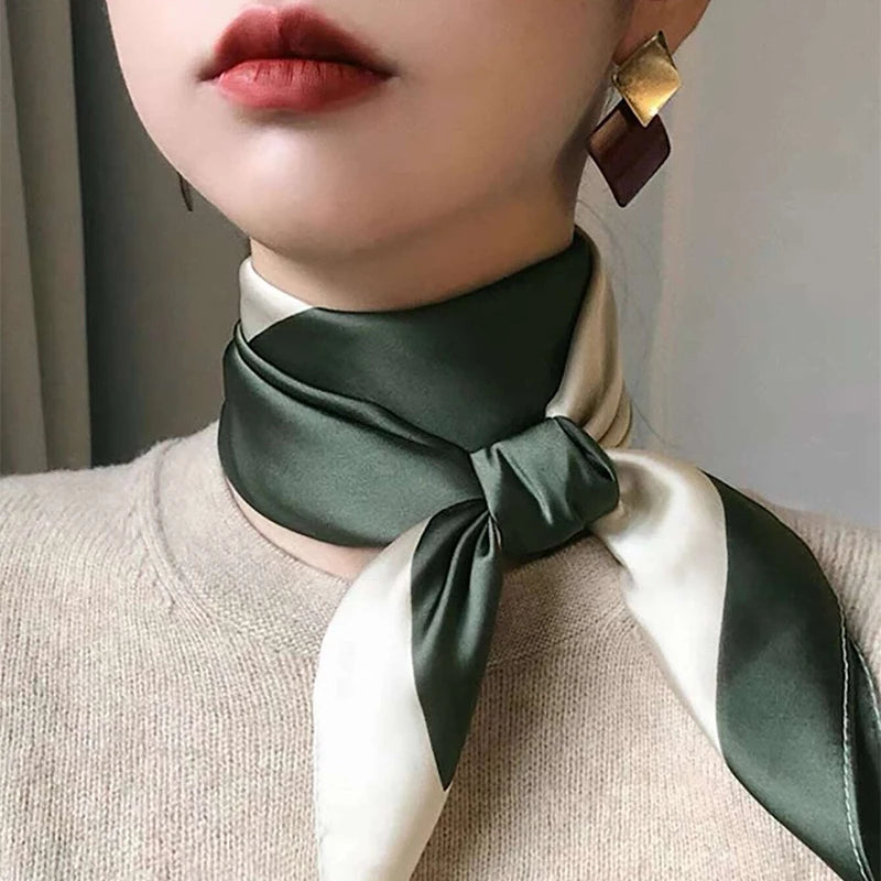 Foulard femme en satin vert