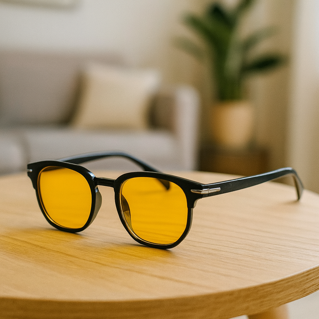 Lunettes_de_soleil_jaunes à branche noire
